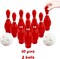 4E's Novelty Valentines Day Bowling Game Set – 10 Red Pins with White Hearts, 2 Balls, Indoor/Outdoor Party Game, Classroom & Galentines Activity for Kids & Adults